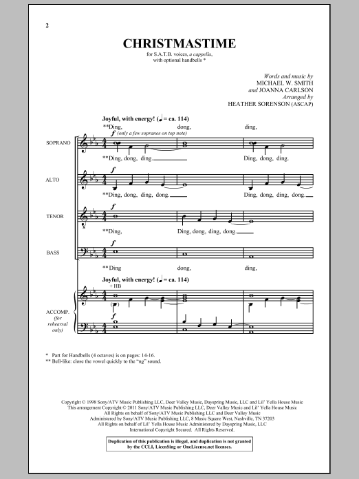 Heather Sorenson Christmastime Sheet Music Notes & Chords for SATB - Download or Print PDF
