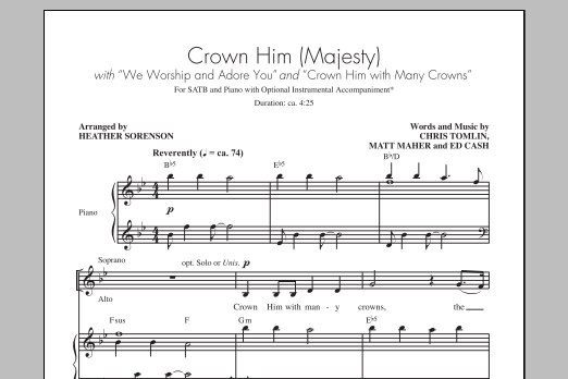 Heather Sorenson Crown Him (Majesty) Sheet Music Notes & Chords for SATB - Download or Print PDF