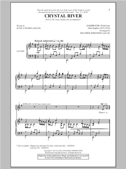 Heather Sorenson Crystal River Sheet Music Notes & Chords for SATB - Download or Print PDF