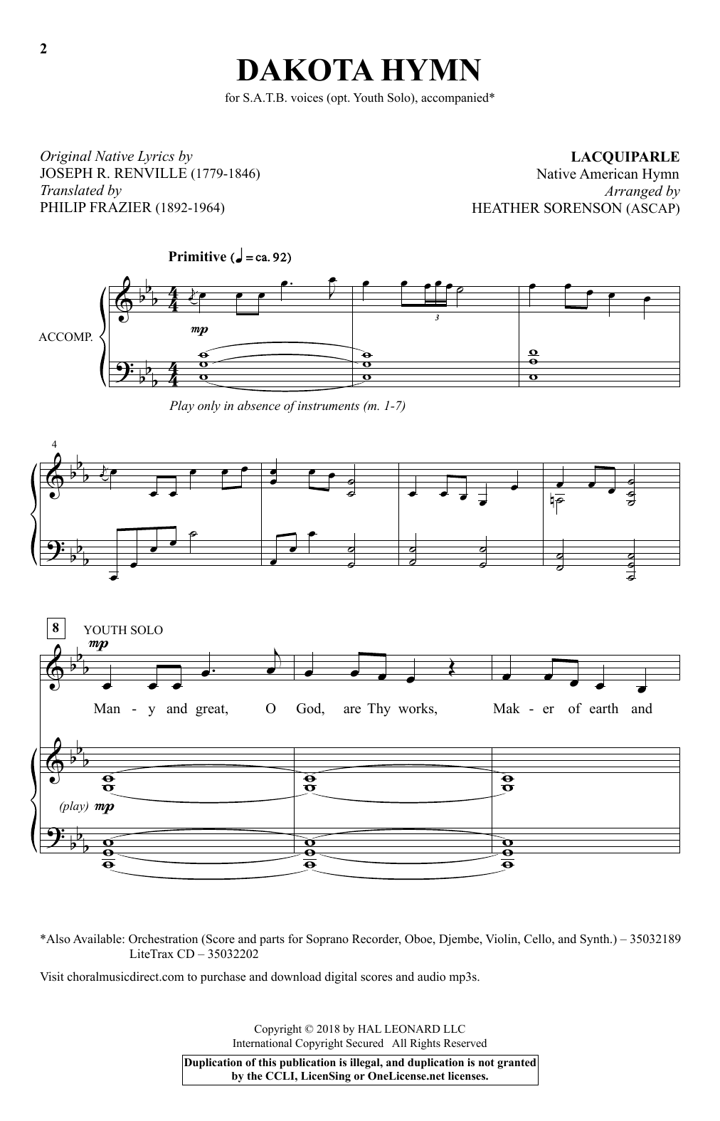 Heather Sorenson Dakota Hymn Sheet Music Notes & Chords for SATB - Download or Print PDF