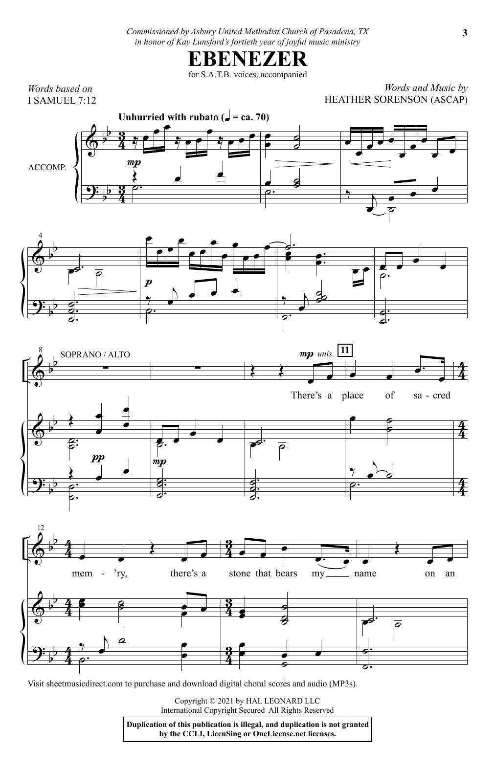 Heather Sorenson Ebenezer Sheet Music Notes & Chords for SATB Choir - Download or Print PDF