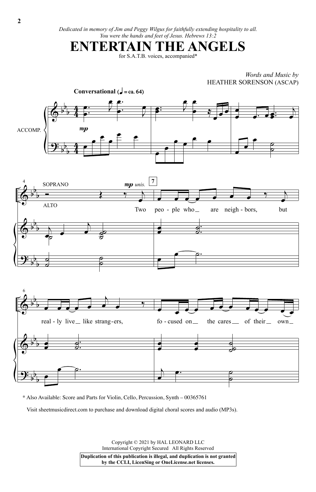 Heather Sorenson Entertain The Angels Sheet Music Notes & Chords for SATB Choir - Download or Print PDF
