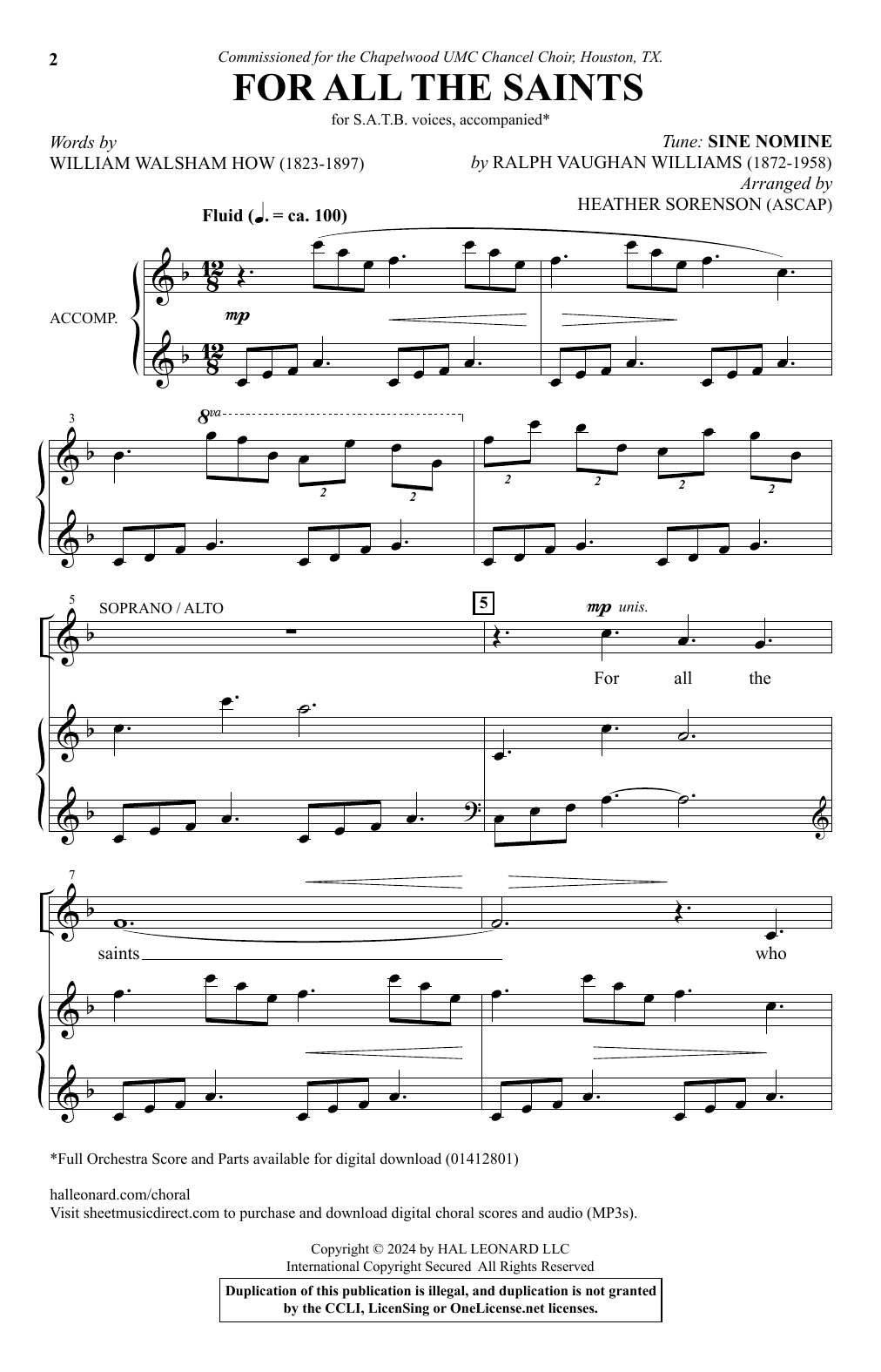 Heather Sorenson For All The Saints Sheet Music Notes & Chords for SATB Choir - Download or Print PDF