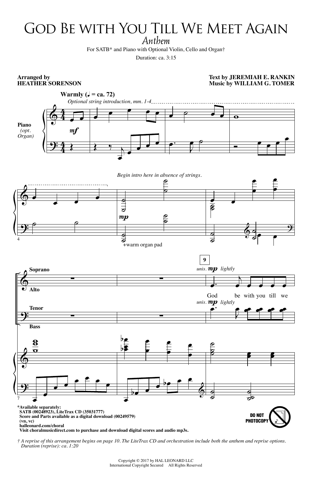 Heather Sorenson God Be With You Till We Meet Again Sheet Music Notes & Chords for SATB - Download or Print PDF