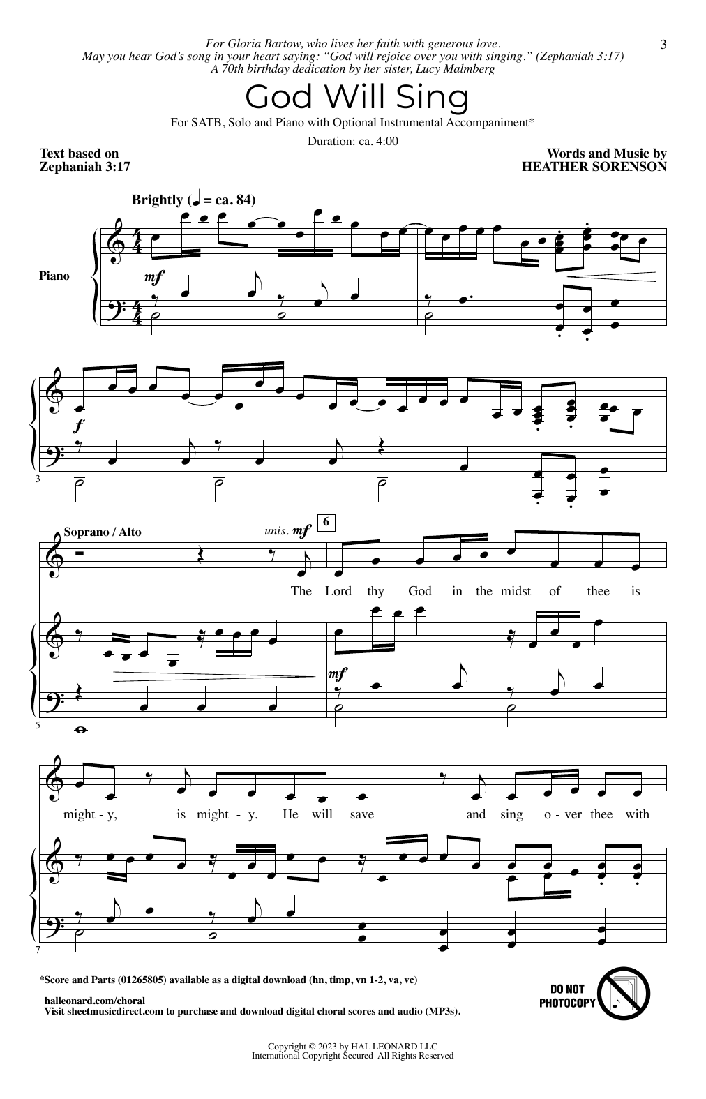 Heather Sorenson God Will Sing Sheet Music Notes & Chords for SATB Choir - Download or Print PDF