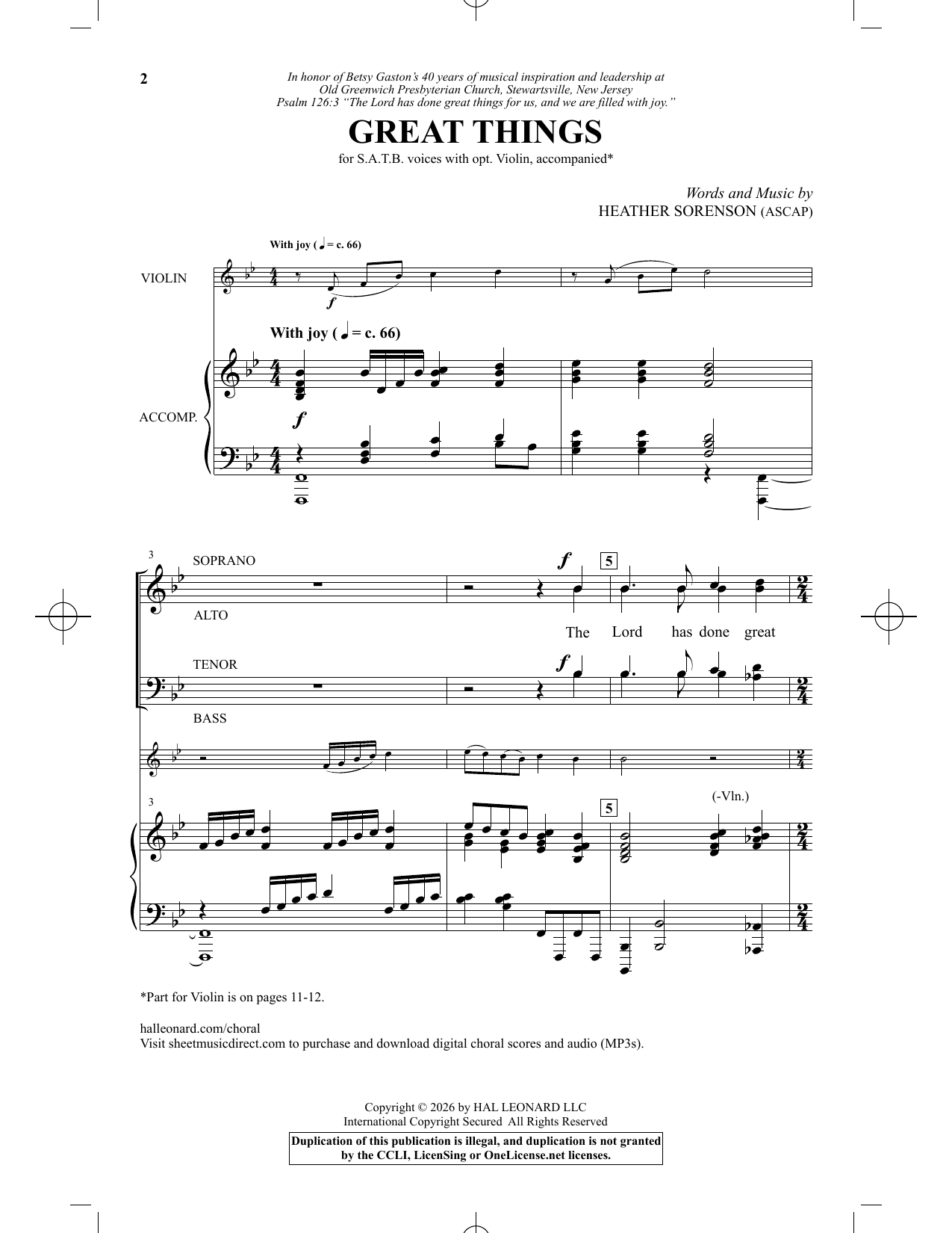 Heather Sorenson Great Things Sheet Music Notes & Chords for SATB Choir - Download or Print PDF
