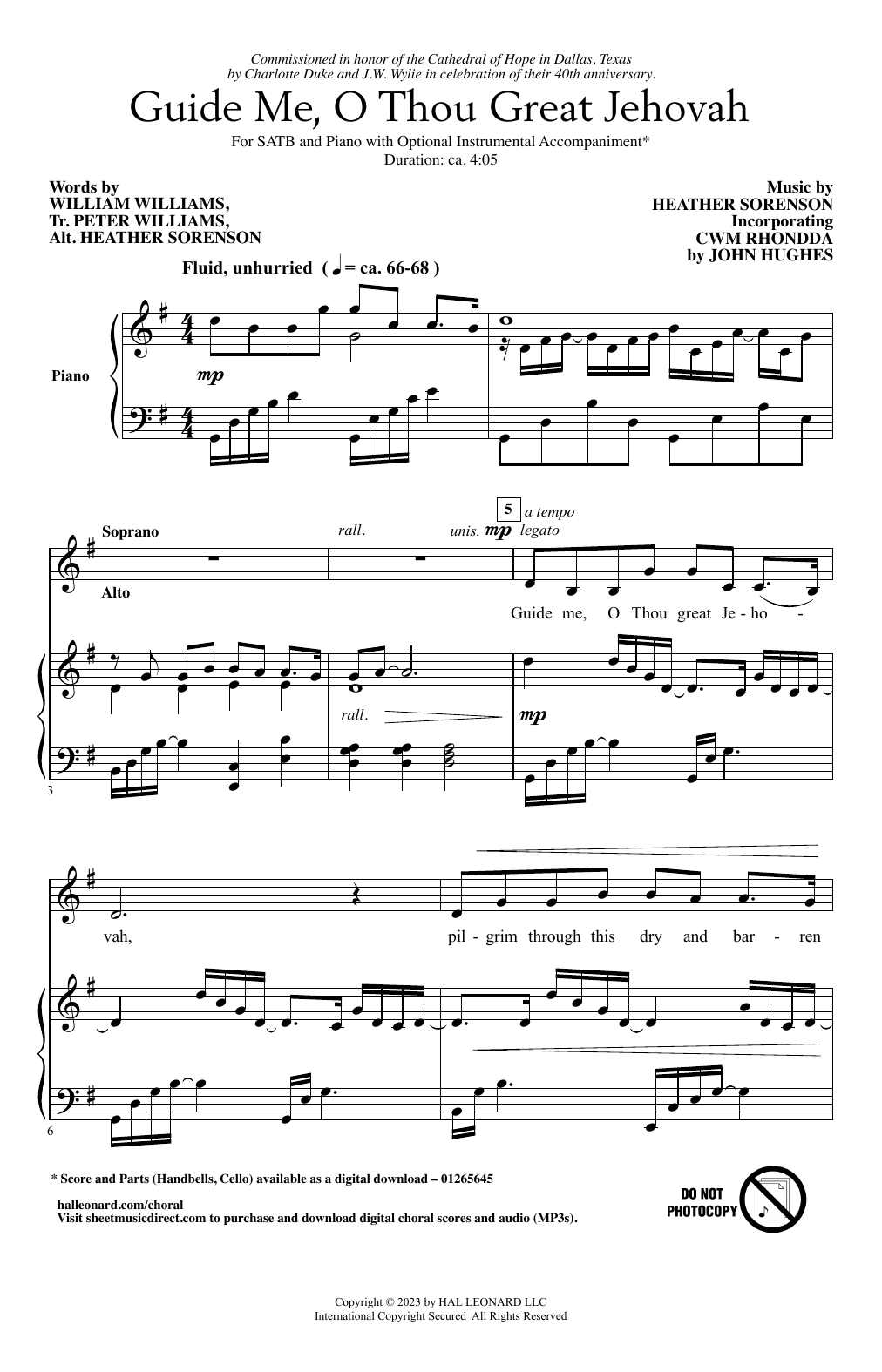 Heather Sorenson Guide Me, O Thou Great Jehovah Sheet Music Notes & Chords for SATB Choir - Download or Print PDF