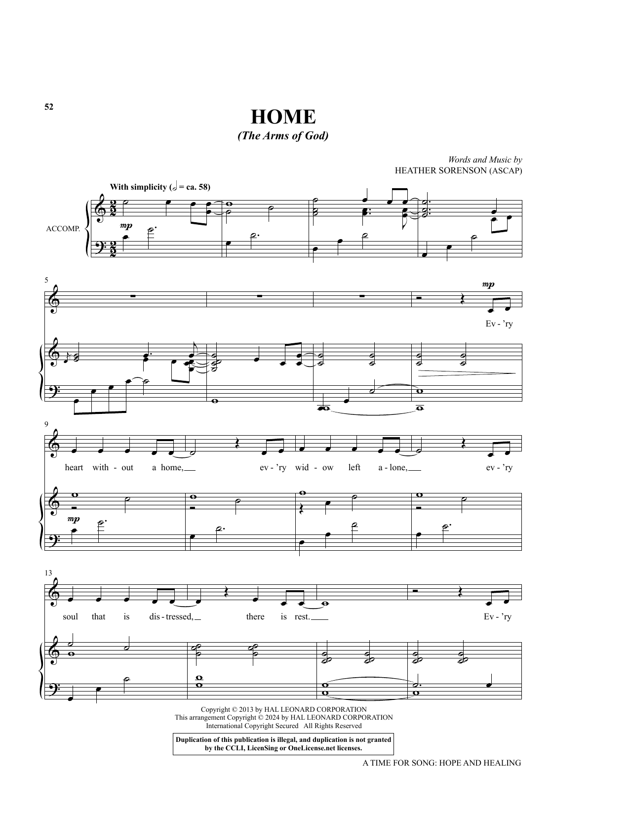 Heather Sorenson Home (The Arms Of God) (from My Alleluia: Vocal Solos for Worship) Sheet Music Notes & Chords for Piano & Vocal - Download or Print PDF