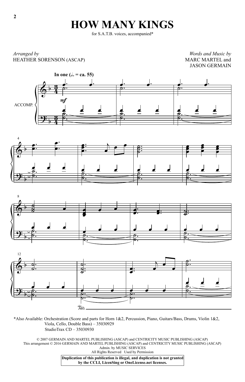 Heather Sorenson How Many Kings Sheet Music Notes & Chords for SATB - Download or Print PDF