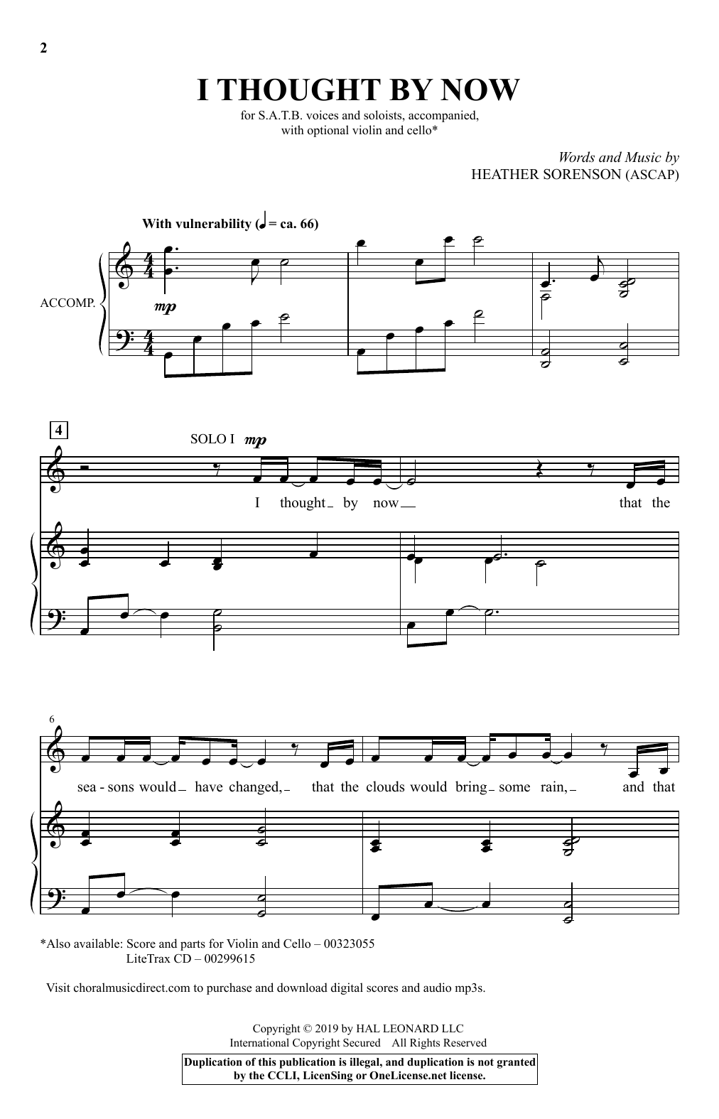 Heather Sorenson I Thought By Now Sheet Music Notes & Chords for SATB Choir - Download or Print PDF