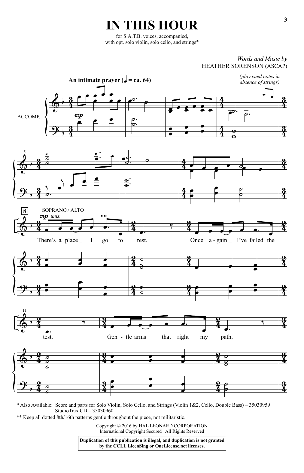 Heather Sorenson In This Hour Sheet Music Notes & Chords for SATB - Download or Print PDF