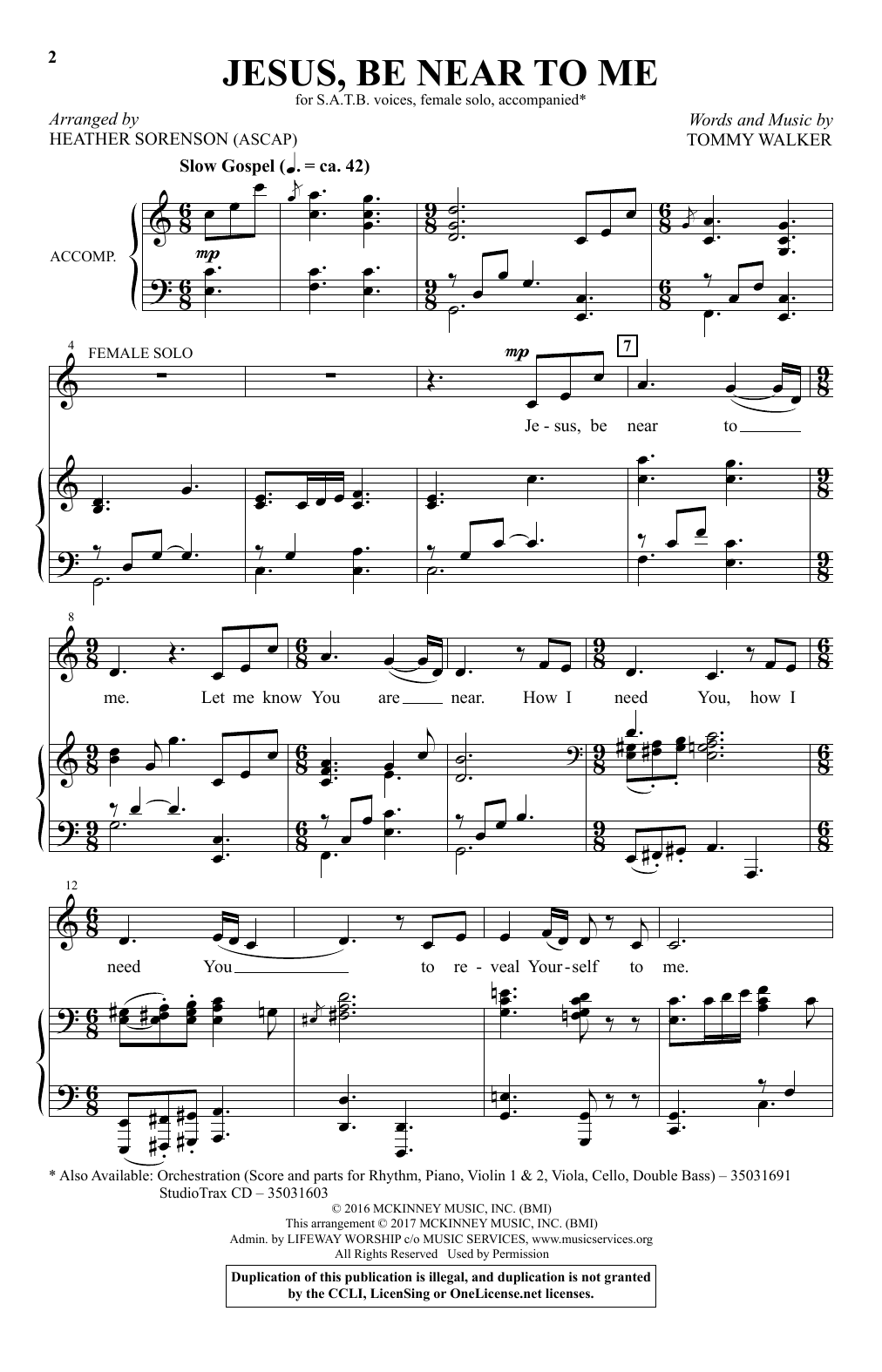 Heather Sorenson Jesus, Be Near To Me Sheet Music Notes & Chords for SATB - Download or Print PDF