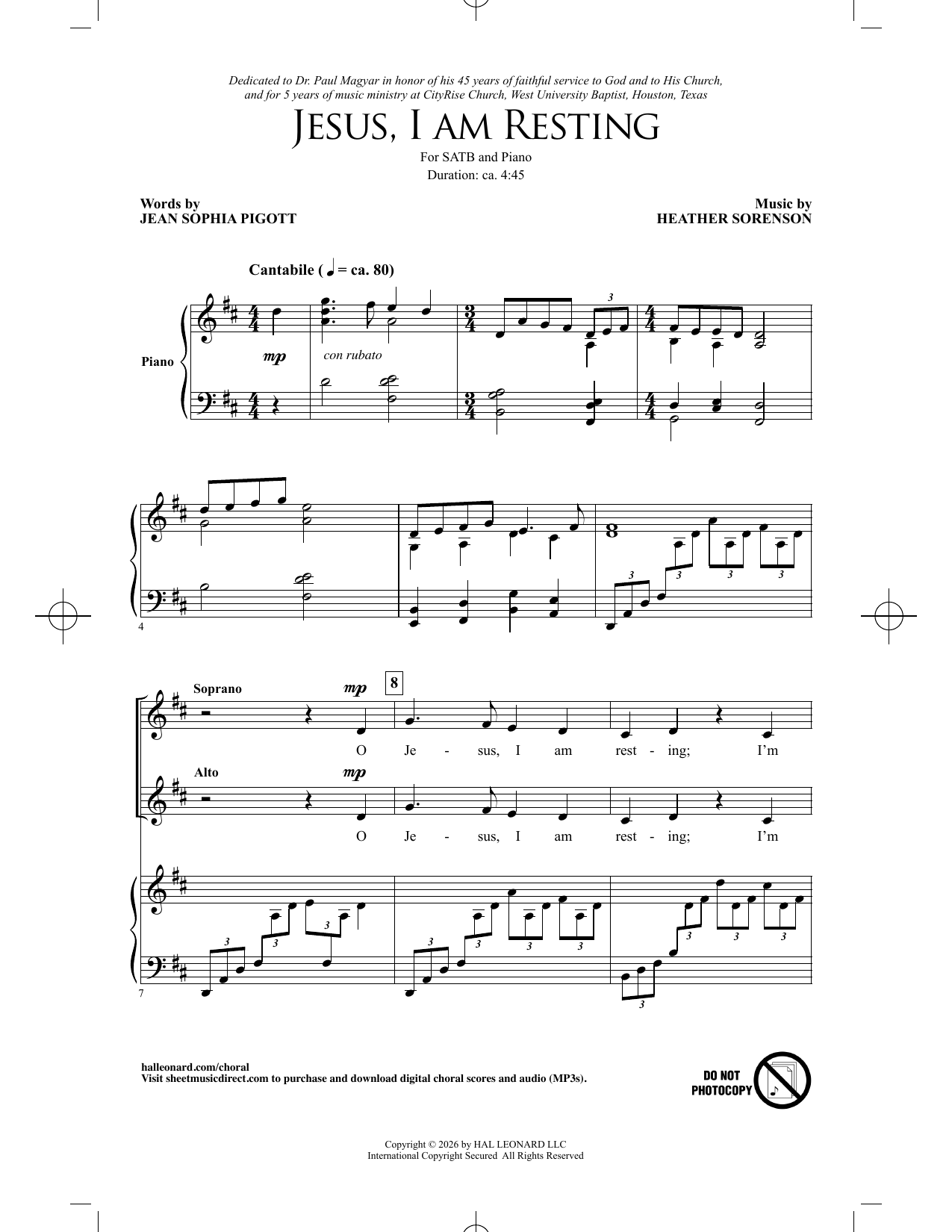 Heather Sorenson Jesus, I Am Resting Sheet Music Notes & Chords for SATB Choir - Download or Print PDF