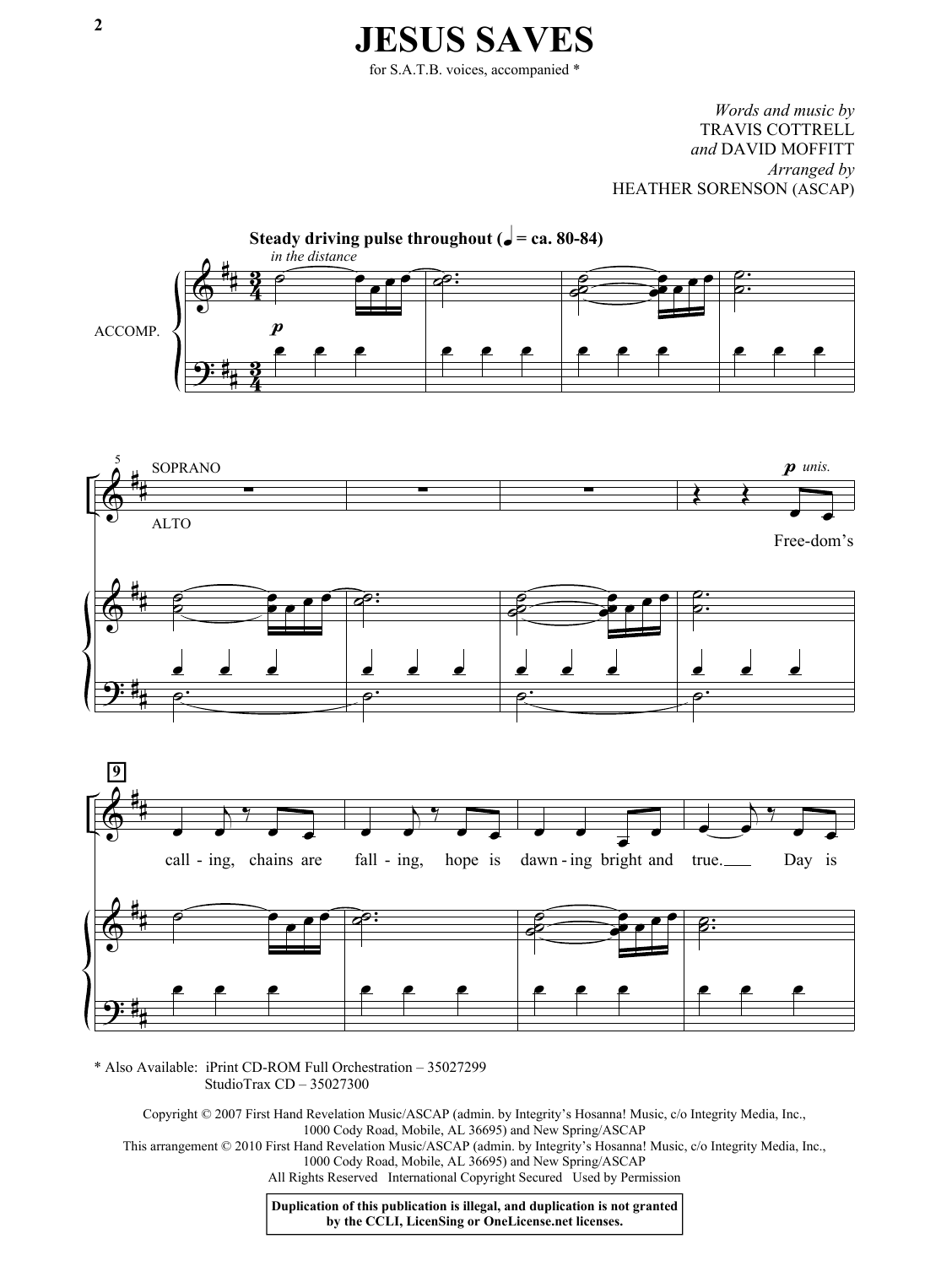 Heather Sorenson Jesus Saves Sheet Music Notes & Chords for SATB - Download or Print PDF