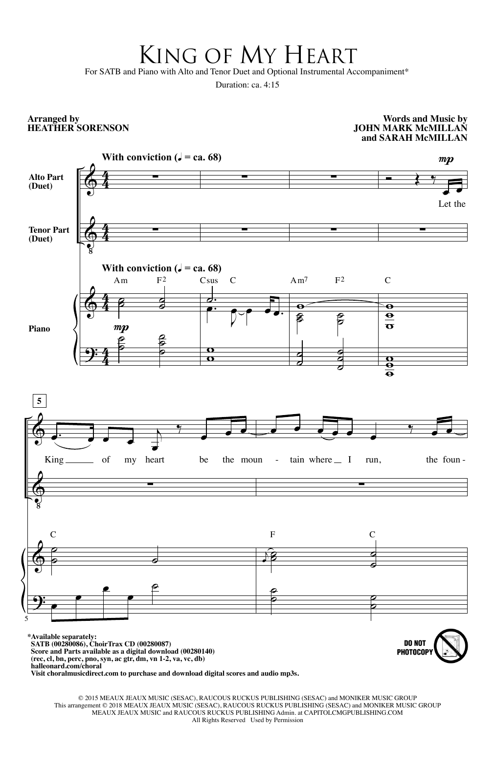 Heather Sorenson King Of My Heart Sheet Music Notes & Chords for SATB - Download or Print PDF
