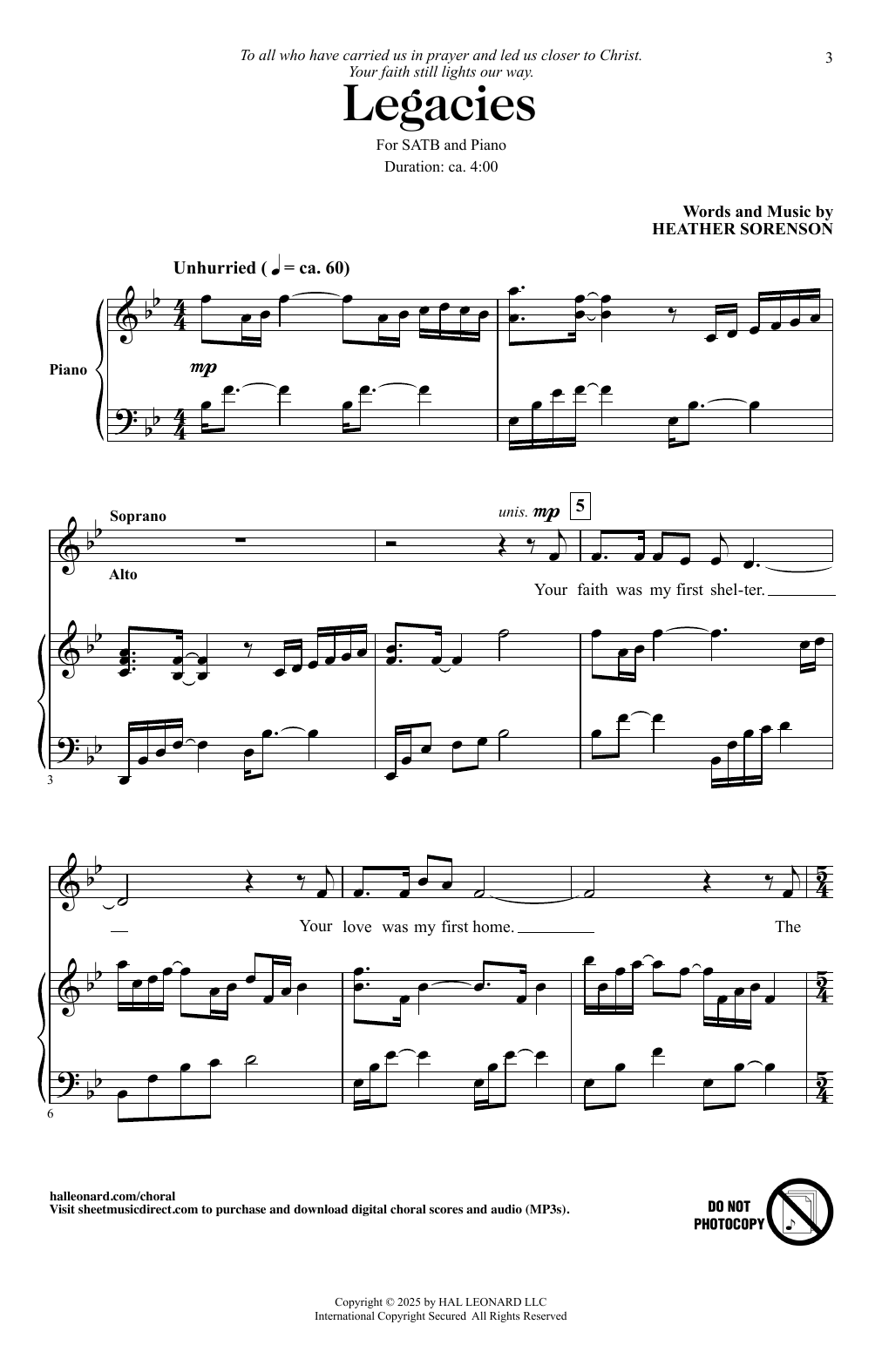 Heather Sorenson Legacies Sheet Music Notes & Chords for SATB Choir - Download or Print PDF