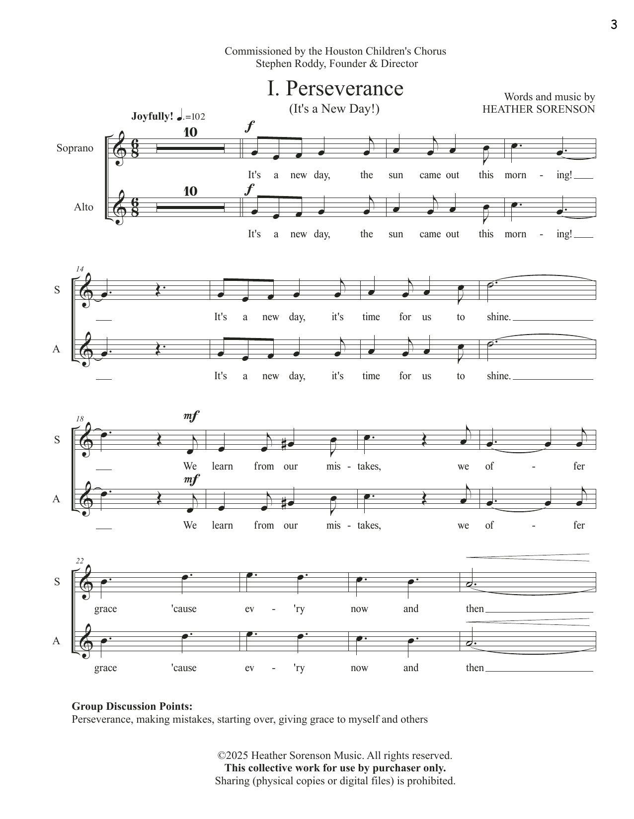 Heather Sorenson Lessons Learned from Kids Sheet Music Notes & Chords for Choir - Download or Print PDF