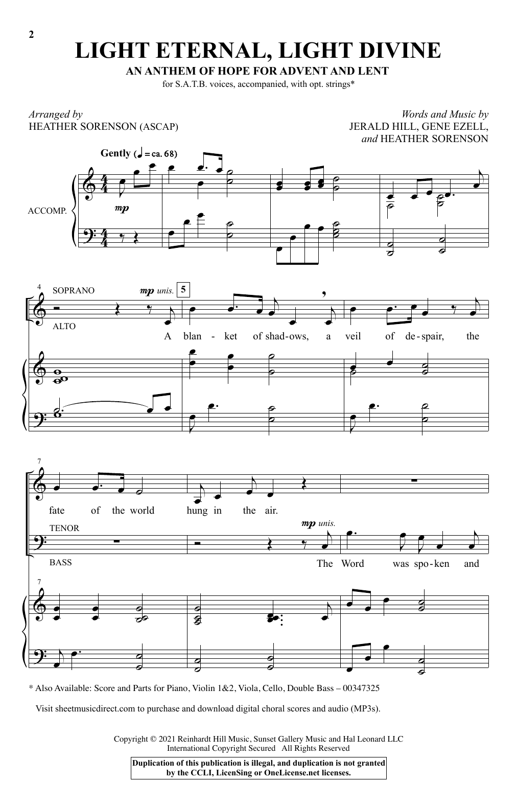 Heather Sorenson Light Eternal, Light Divine (An Anthem Of Hope For Advent And Lent) Sheet Music Notes & Chords for SATB Choir - Download or Print PDF