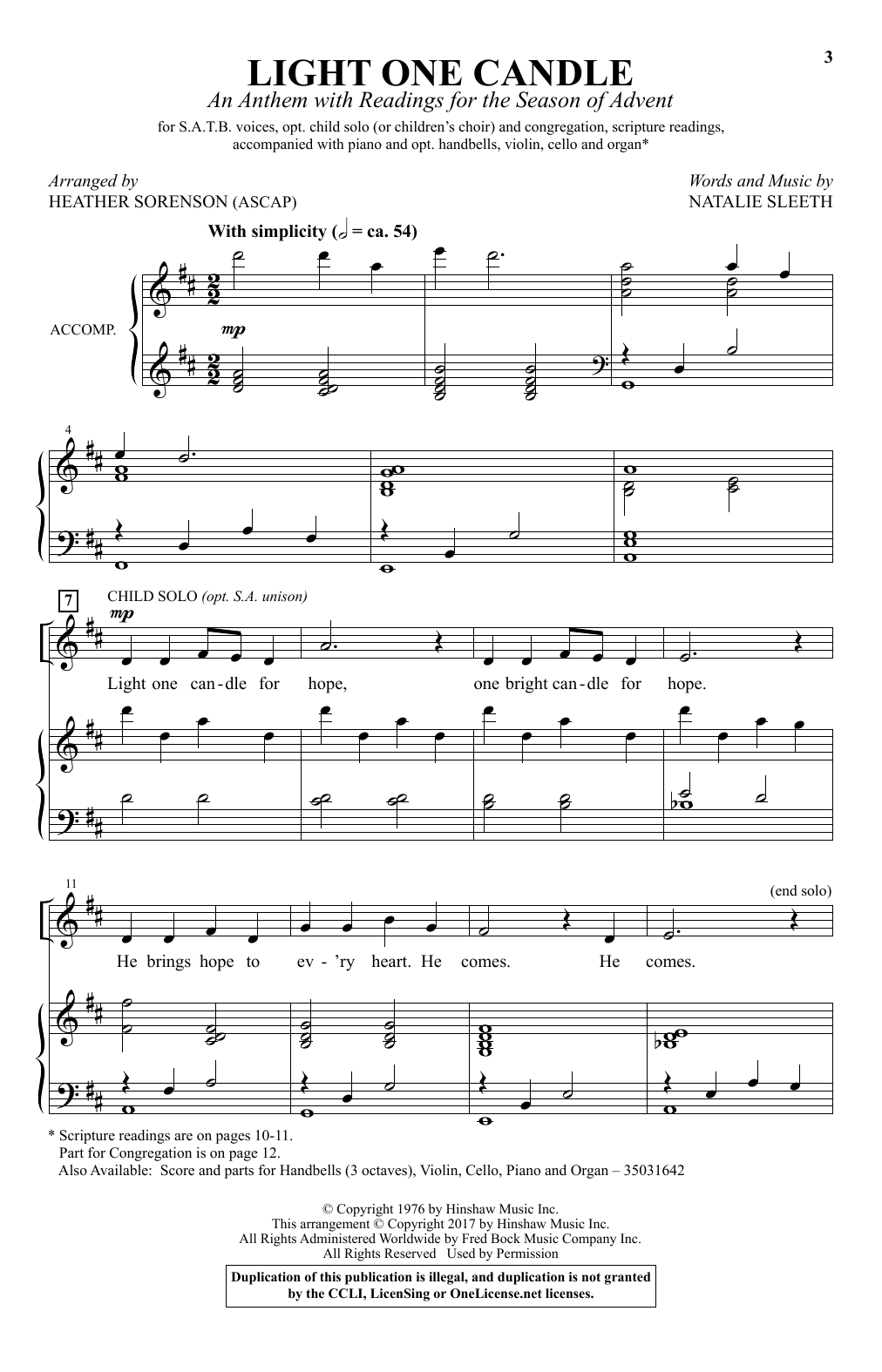 Heather Sorenson Light One Candle Sheet Music Notes & Chords for SATB - Download or Print PDF