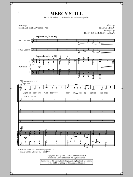 Heather Sorenson Mercy Still Sheet Music Notes & Chords for Choral - Download or Print PDF