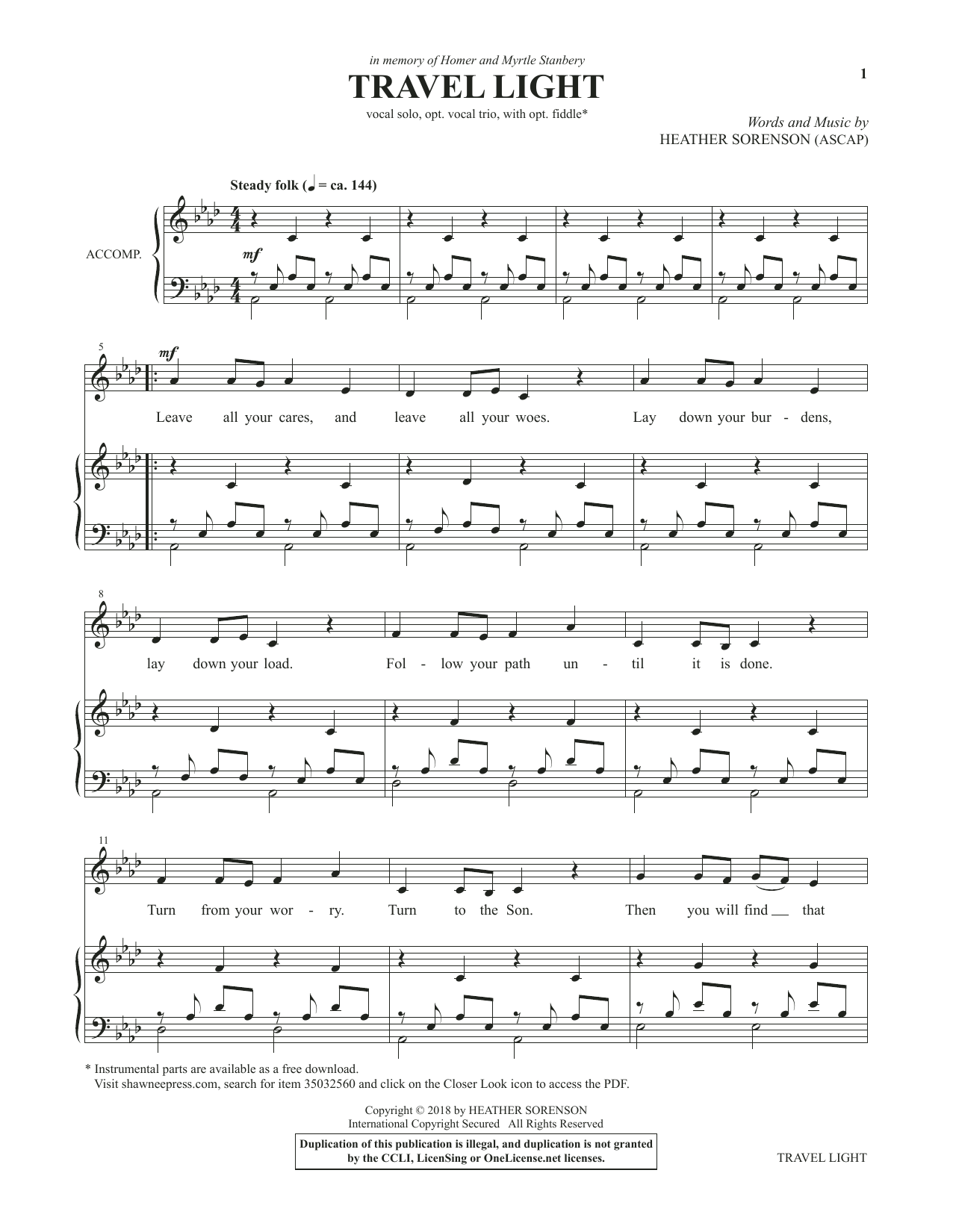 Heather Sorenson Midnight Faith (Collection) Sheet Music Notes & Chords for Choir - Download or Print PDF