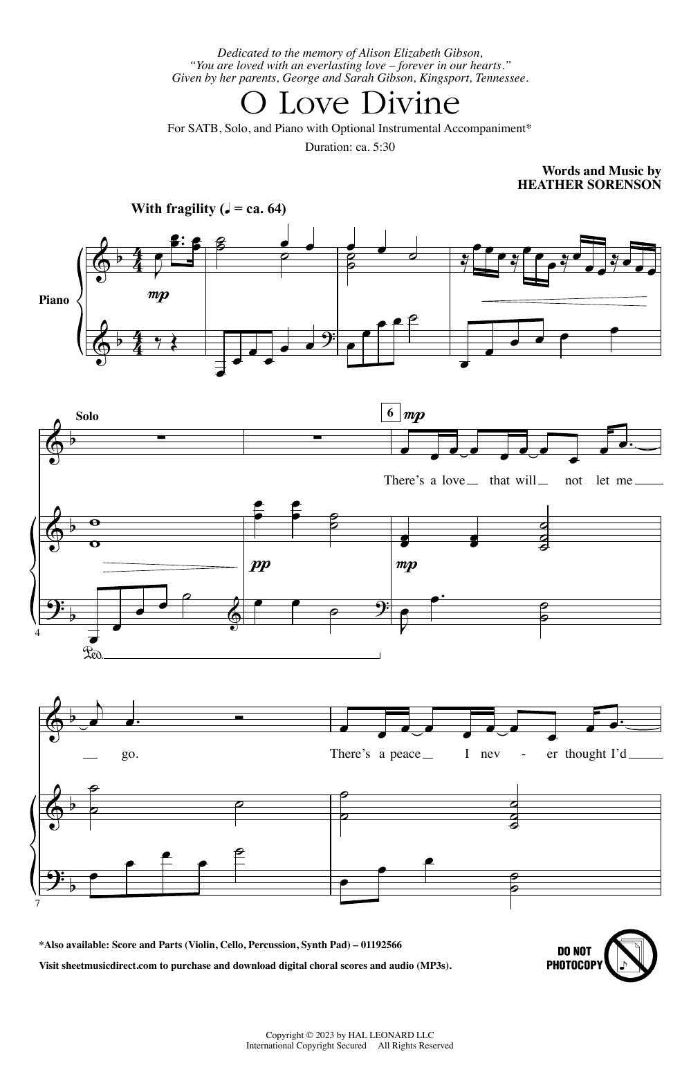 Heather Sorenson O Love Divine Sheet Music Notes & Chords for SATB Choir - Download or Print PDF