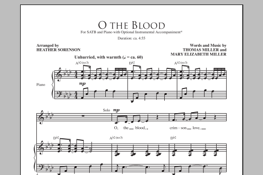 Heather Sorenson O The Blood Sheet Music Notes & Chords for SATB - Download or Print PDF