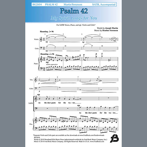 Heather Sorenson, Psalm 42, SATB Choir