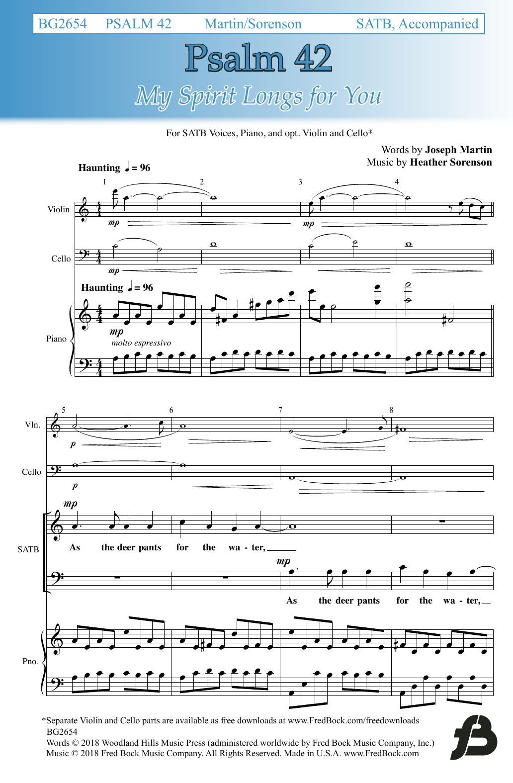 Heather Sorenson Psalm 42 Sheet Music Notes & Chords for SATB Choir - Download or Print PDF