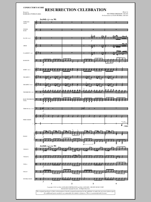 Heather Sorenson Resurrection Celebration - Full Score Sheet Music Notes & Chords for Choir Instrumental Pak - Download or Print PDF