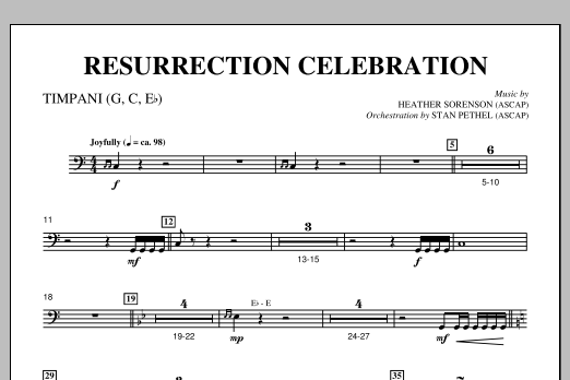 Heather Sorenson Resurrection Celebration - Timpani Sheet Music Notes & Chords for Choir Instrumental Pak - Download or Print PDF