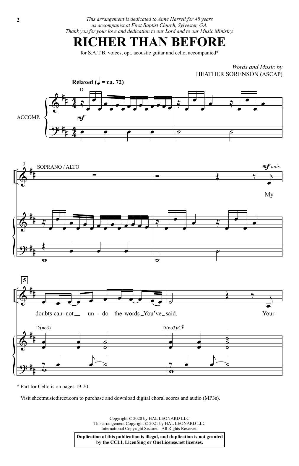 Heather Sorenson Richer Than Before Sheet Music Notes & Chords for SATB Choir - Download or Print PDF