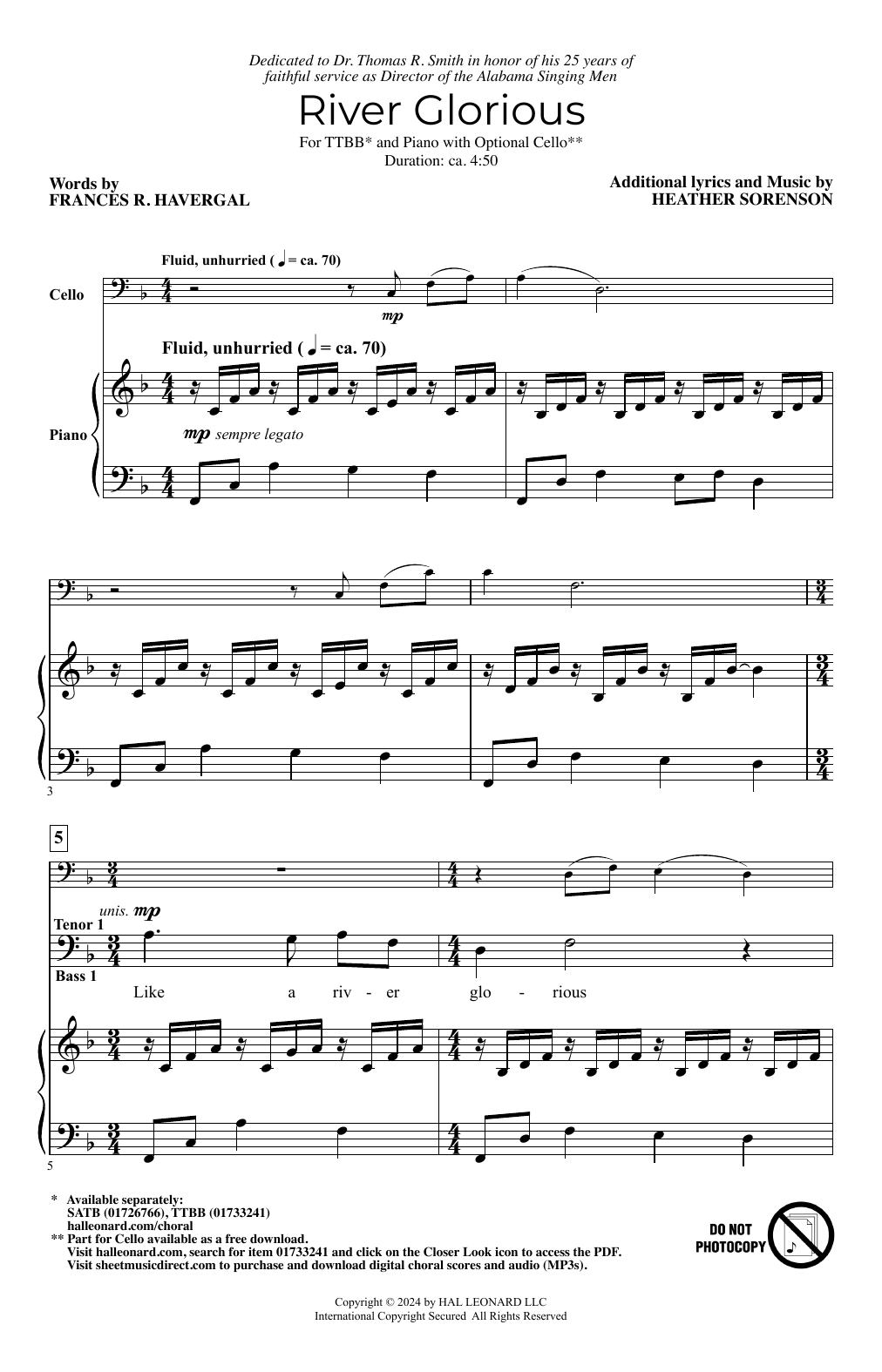 Heather Sorenson River Glorious Sheet Music Notes & Chords for SATB Choir - Download or Print PDF