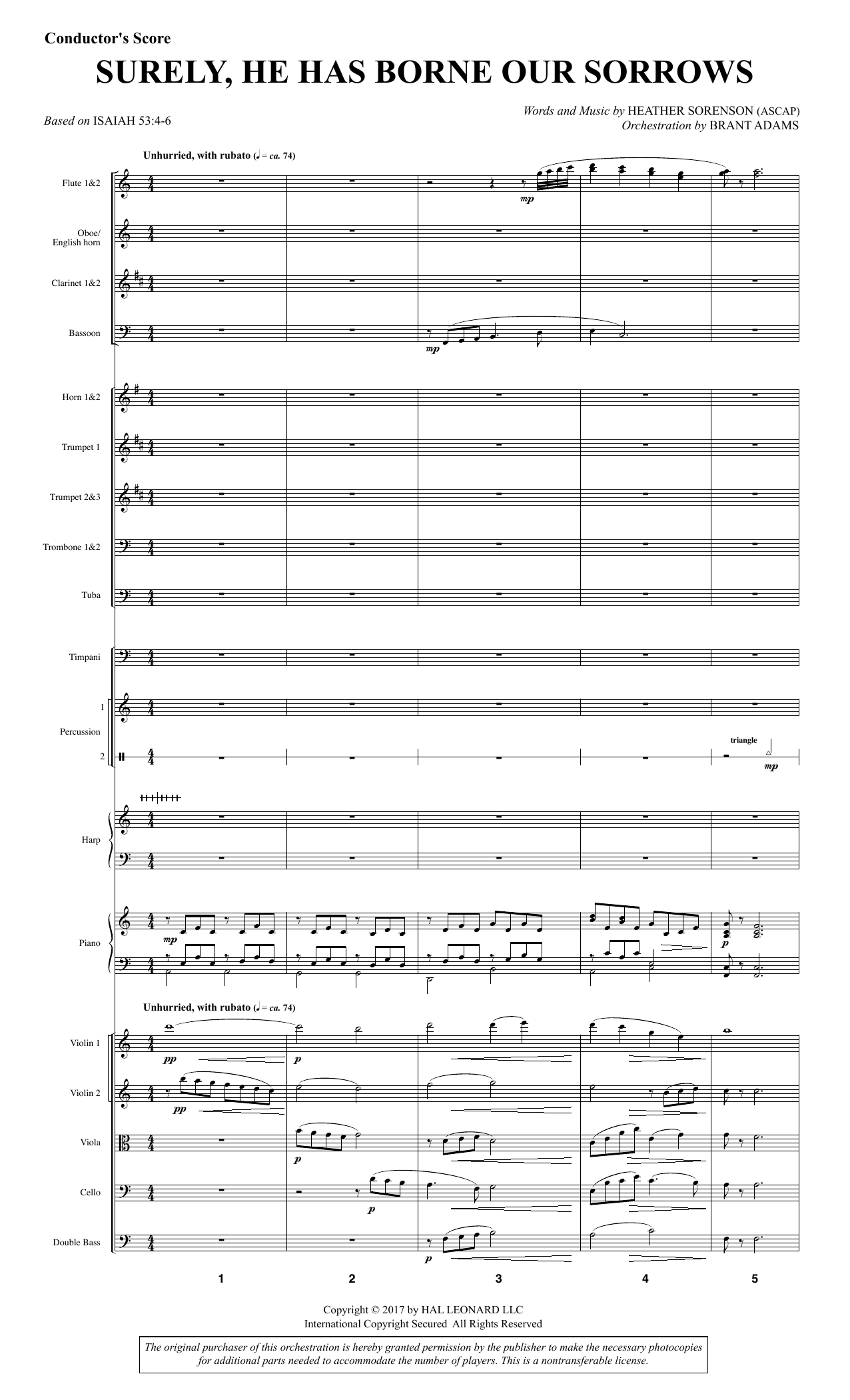 Heather Sorenson Surely, He Has Borne Our Sorrows - Full Score Sheet Music Notes & Chords for Choral Instrumental Pak - Download or Print PDF
