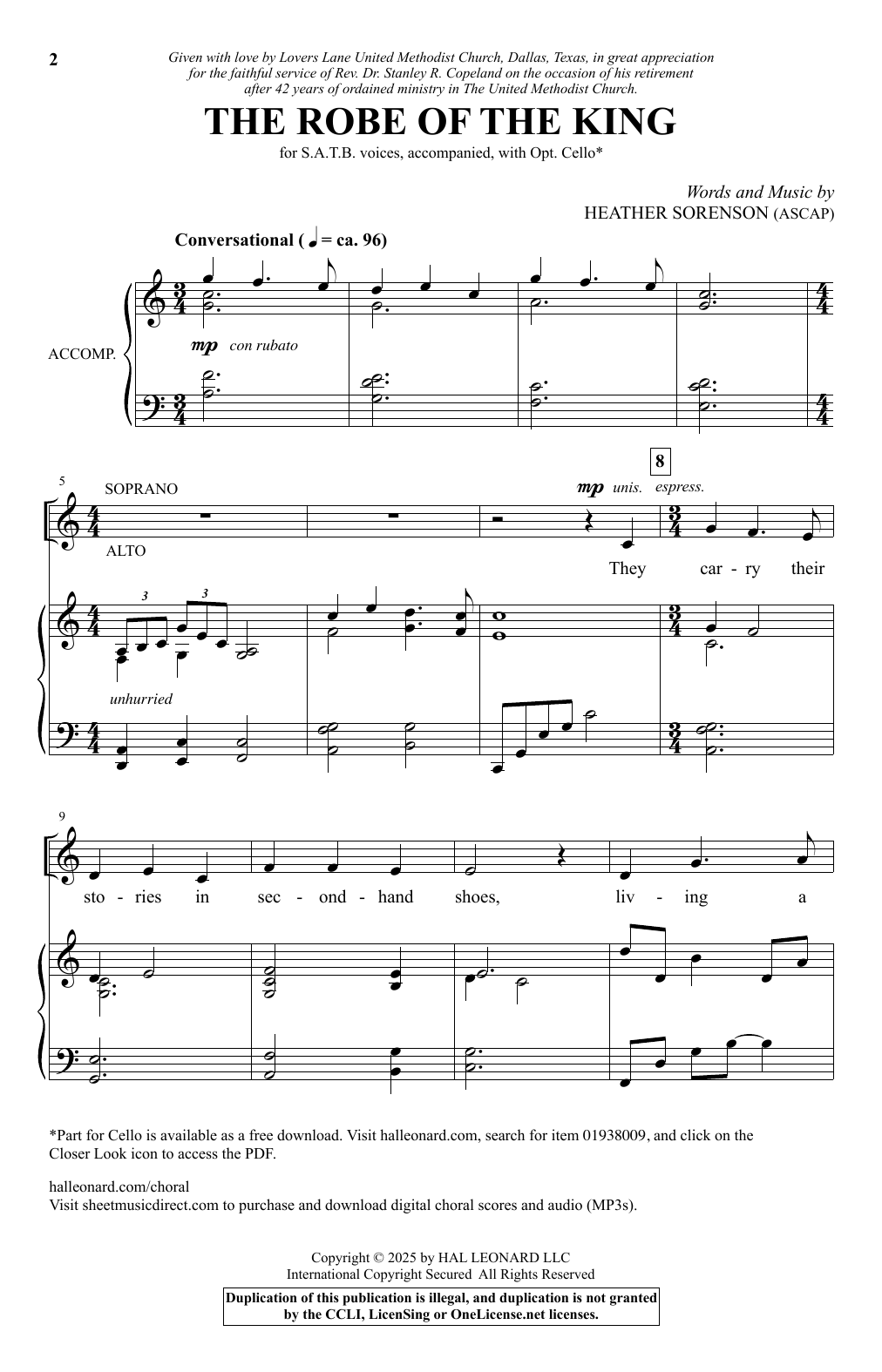 Heather Sorenson The Robe of the King Sheet Music Notes & Chords for SATB Choir - Download or Print PDF