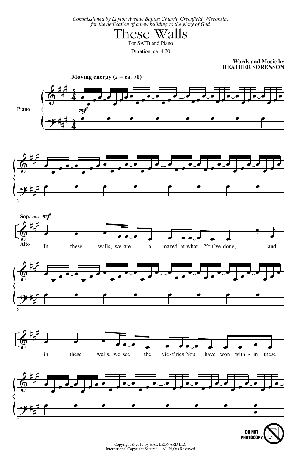Heather Sorenson These Walls Sheet Music Notes & Chords for SATB - Download or Print PDF