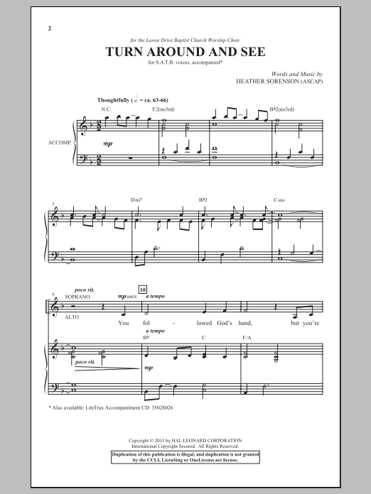 Heather Sorenson Turn Around And See Sheet Music Notes & Chords for SATB - Download or Print PDF