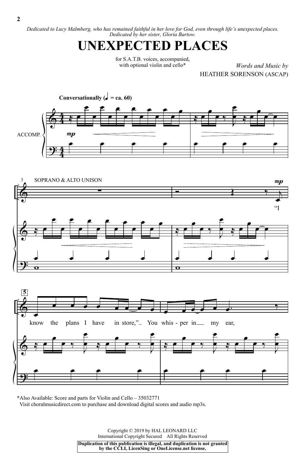 Heather Sorenson Unexpected Places Sheet Music Notes & Chords for SATB Choir - Download or Print PDF