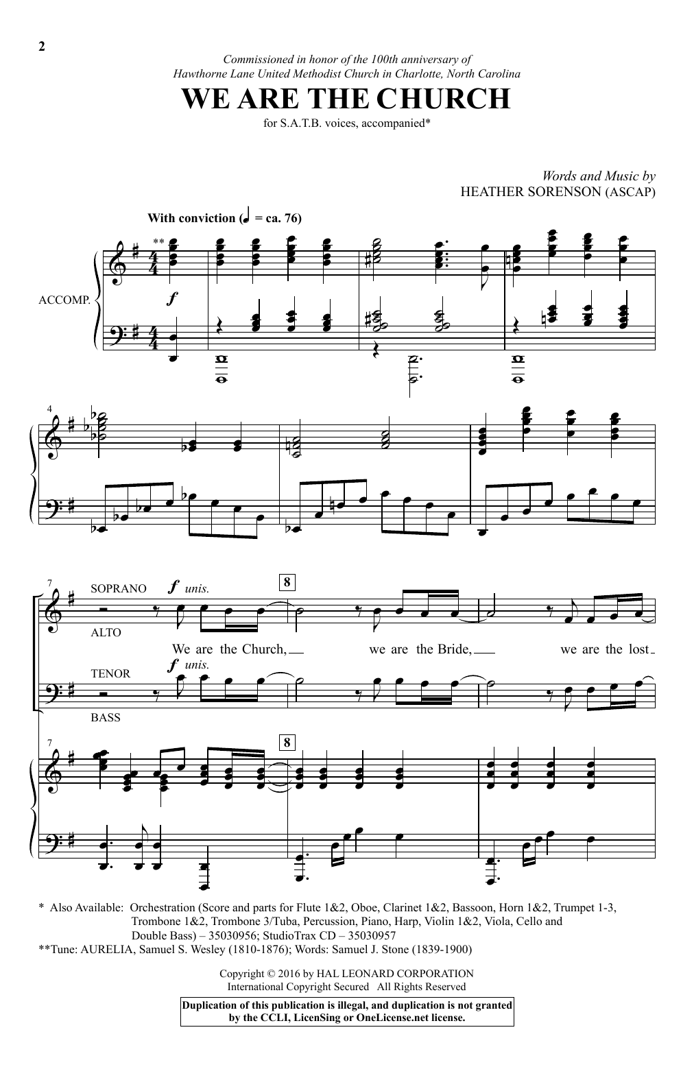 Heather Sorenson We Are The Church Sheet Music Notes & Chords for SATB - Download or Print PDF