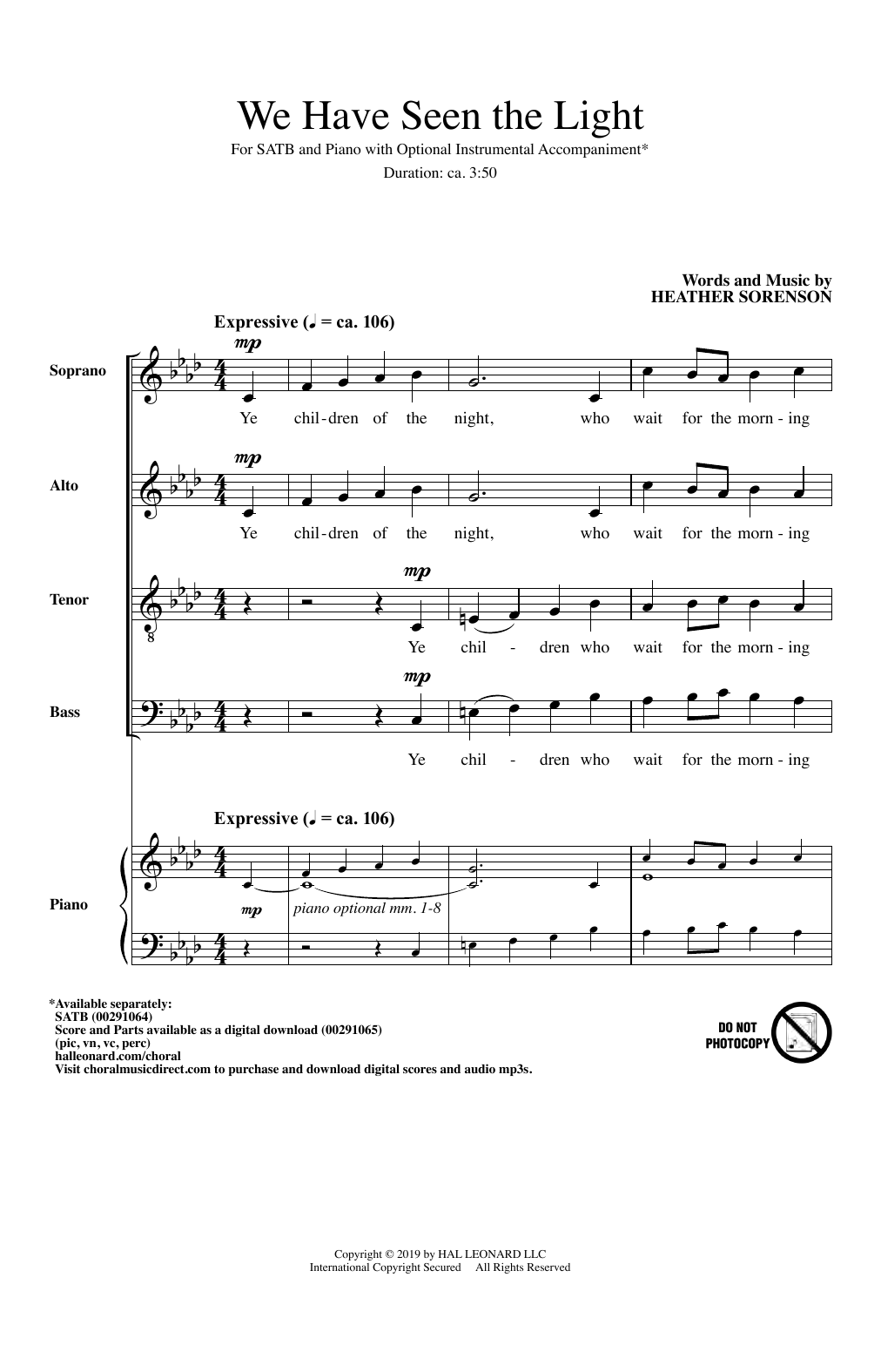 Heather Sorenson We Have Seen The Light Sheet Music Notes & Chords for SATB Choir - Download or Print PDF
