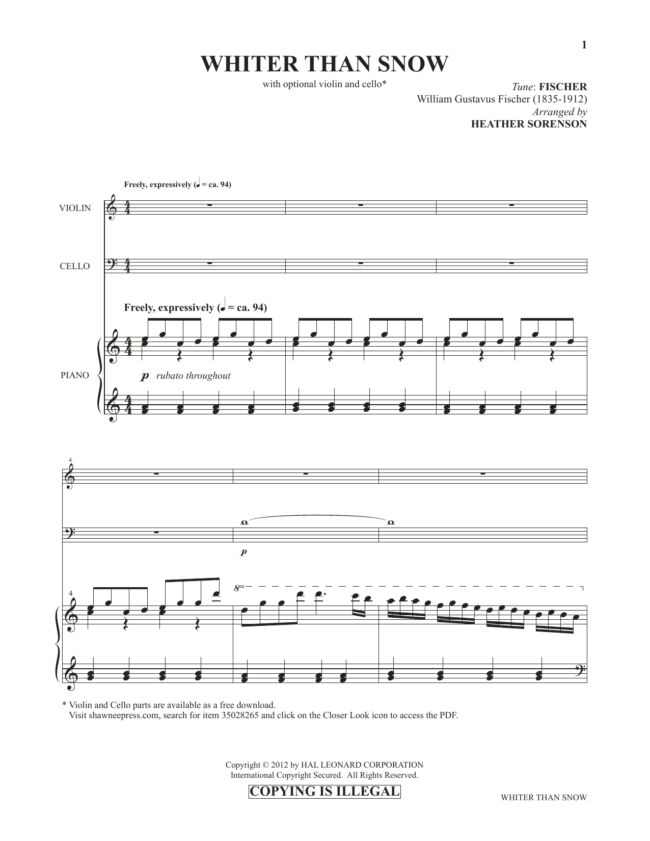 Heather Sorenson Whiter Than Snow (from Images: Sacred Piano Reflections) Sheet Music Notes & Chords for Piano Solo - Download or Print PDF