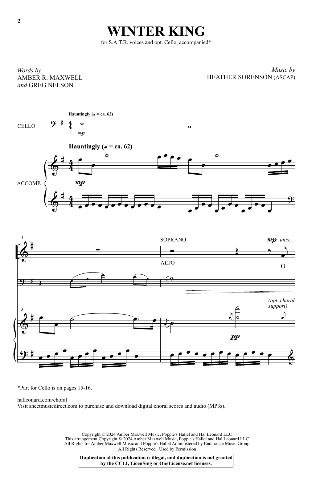 Heather Sorenson Winter King Sheet Music Notes & Chords for SATB Choir - Download or Print PDF