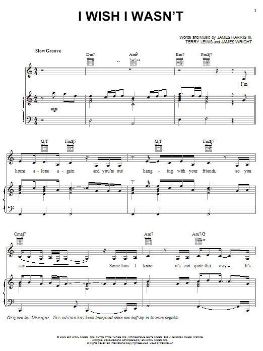 Preview Heather Headley I Wish I Wasn't Pop sheet music, notes and chords for Piano, Vocal & Guitar (Right-Hand Melody), SKU: 24133 sheet music, piano notes, chords, guitar tabs, score, transpose, transcribe, how to play, guide, download, learn, tutorial, progression, song, artist, awards, billboard, mtv, vh1, tour, single, album, release