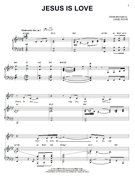 Preview Heather Headley Jesus Is Love Pop sheet music, notes and chords for Piano, Vocal & Guitar (Right-Hand Melody), SKU: 71643 Jesus Is Love sheet music