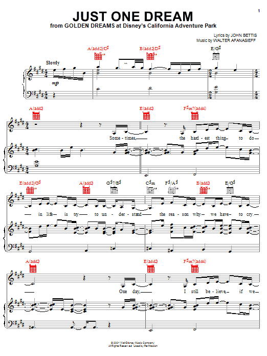 Preview Heather Headley Just One Dream Children sheet music, notes and chords for Piano, Vocal & Guitar (Right-Hand Melody), SKU: 21491 Just One Dream sheet music
