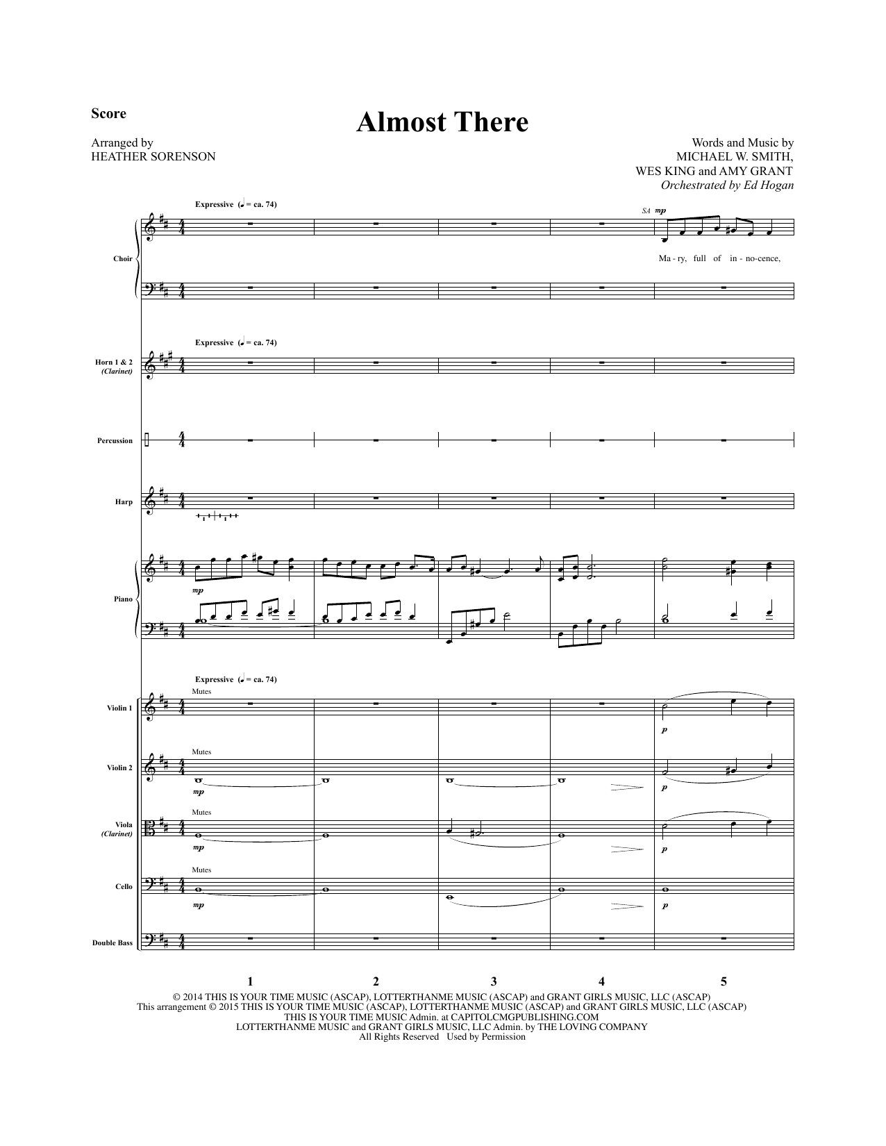 Preview Heather Sorenson Almost There - Full Score Christmas sheet music, notes and chords for Choir Instrumental Pak, SKU: 340895 Almost There - Full Score sheet music