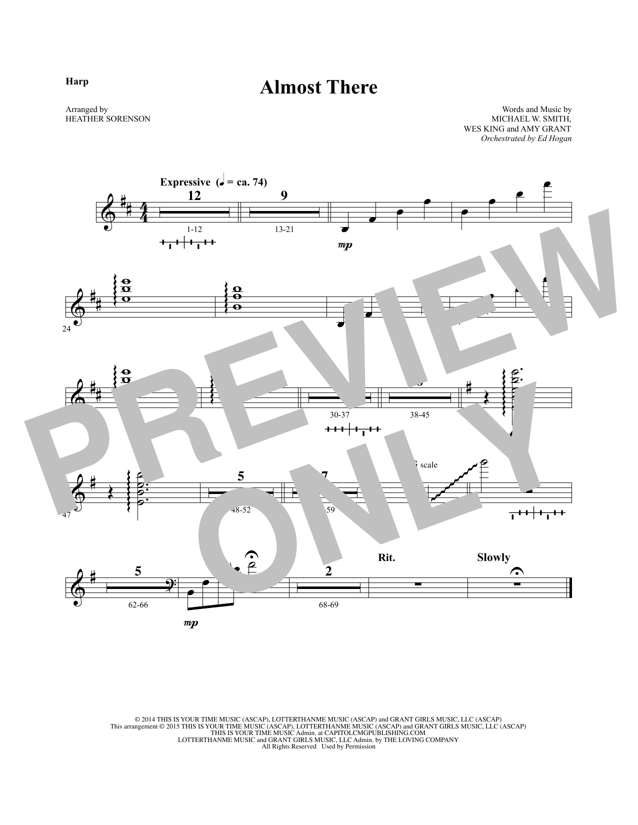 Preview Heather Sorenson Almost There - Harp Christmas sheet music, notes and chords for Choir Instrumental Pak, SKU: 340898 Almost There - Harp sheet music
