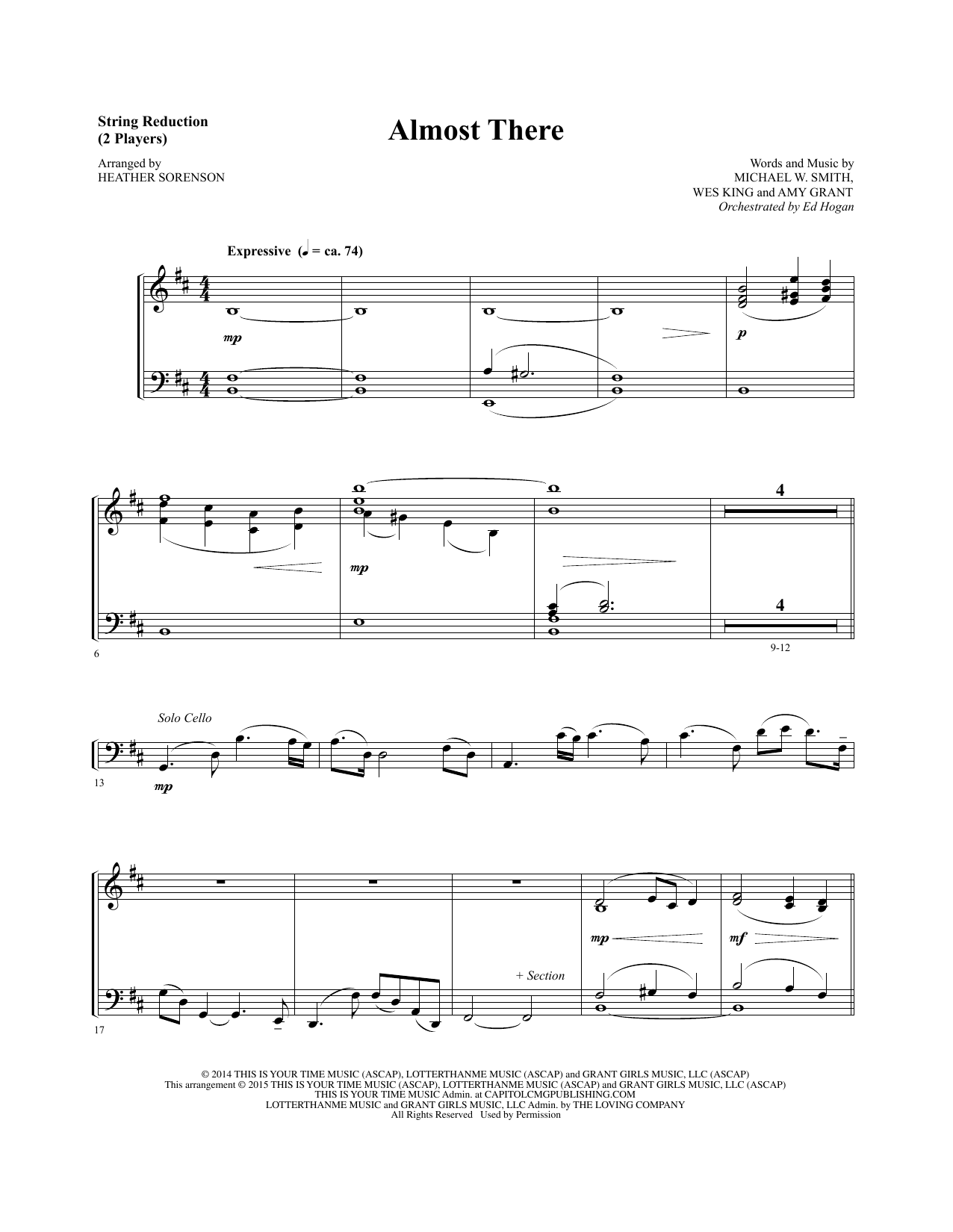 Preview Heather Sorenson Almost There - Keyboard String Reduction Christmas sheet music, notes and chords for Choir Instrumental Pak, SKU: 340905 Almost There - Keyboard String Reduction sheet music