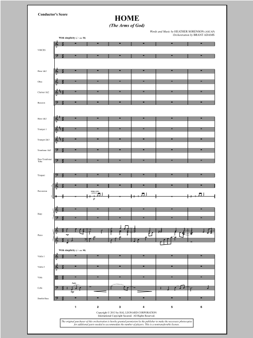 Home (The Arms of God) - Score sheet music