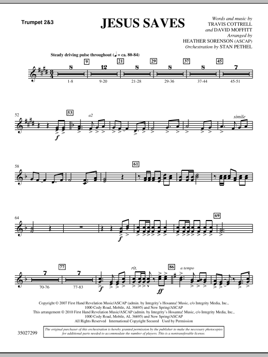 Jesus Saves - Bb Trumpet 2,3 sheet music